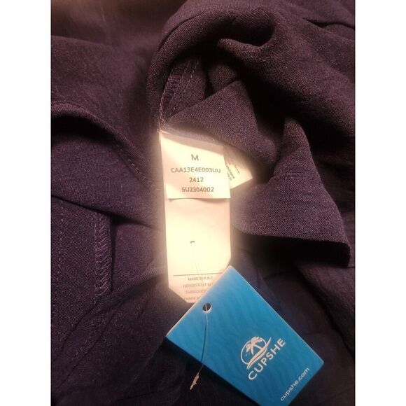 NWT Cupshe Women's Navy Sleeveless Straight Leg Jumpsuit Tie Waist -Navy-Size M - Picture 7 of 8